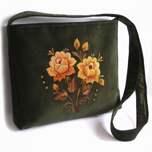 vintage golden ROSE (haft łowicki) na ludowo