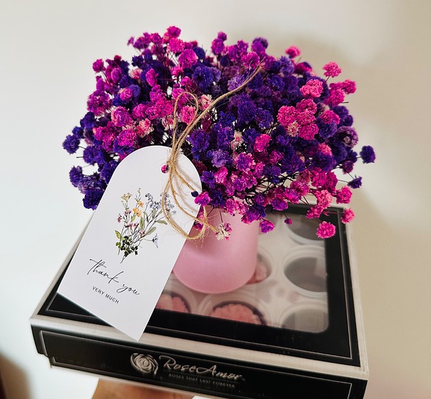 wazony Flowerbox mix stabilizowaną gipsówka