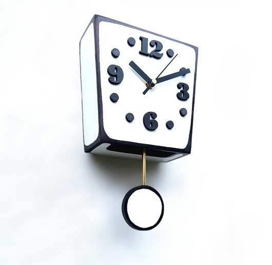 zegary Zegar drewniany z wahadłem ścienny - nie tykający