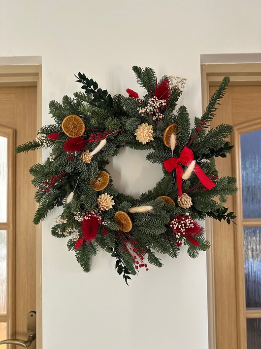 wianki bożonarodzeniowe Wianek zimowo świąteczny naturalny