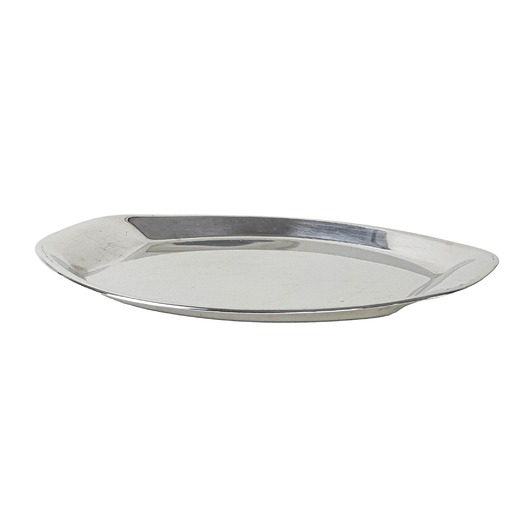 deski do krojenia i tace Owalna taca metalowa, włoski design, lata 80, produkcja: Włochy