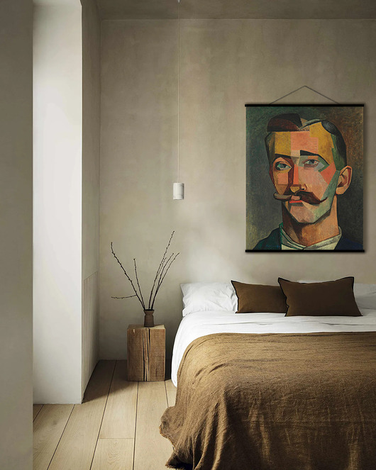 grafiki i ilustracje Duży obraz na płótnie - Portret mężczyzny - Auguste Herbin