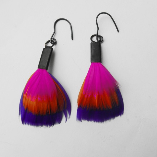 kolczyki z piórami PIÓRKO kolczyki