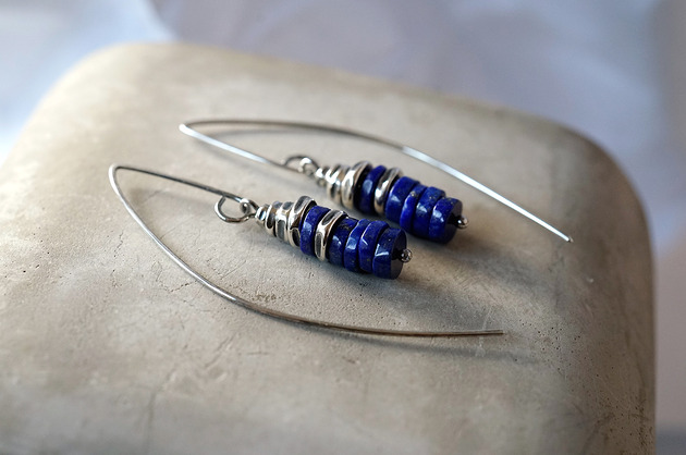 kolczyki srebrne Lapis Lazuli i srebro