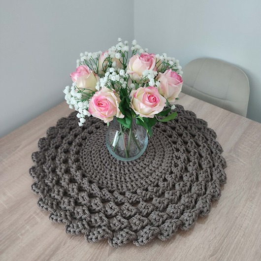 podkładki do kuchni Podkładka szydełkowa ze sznurka na stolik kawowy 60cm