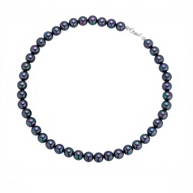 chokery Naszyjnik z opalizujących pereł 12mm i srebra 925 pozłacanego