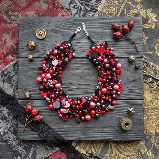 kolie Ogień Andaluzji Kolia w Stylu Flamenco - 7236