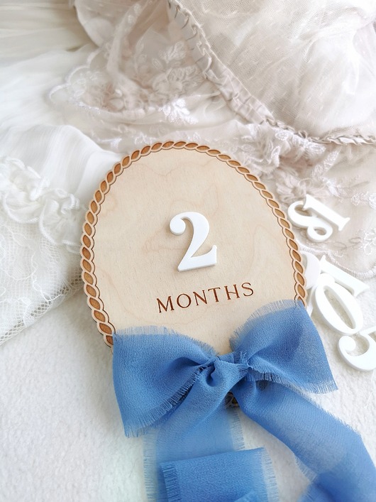 niemowlak - inne Tabliczka do zdjęć dla noworodka, tabliczka z miesiącami, pierwszy rok