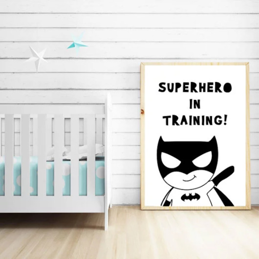 PLAKAT DO POKOJU DZIECKA SUPERHERO dla chłopca black dot studio