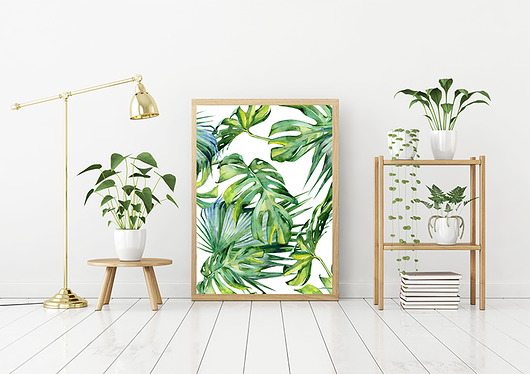 plakat egzotyczny. monstera Love Life and Forest