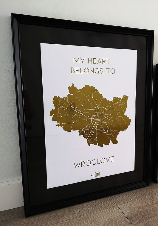 Plakat My heart belongs to Wroclove(ZŁOTY) Moje Metro