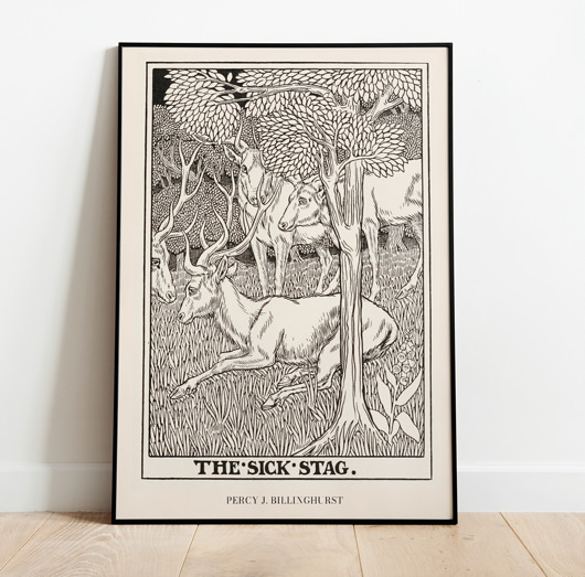 plakaty Plakat vintage szkic deer - JELENIE