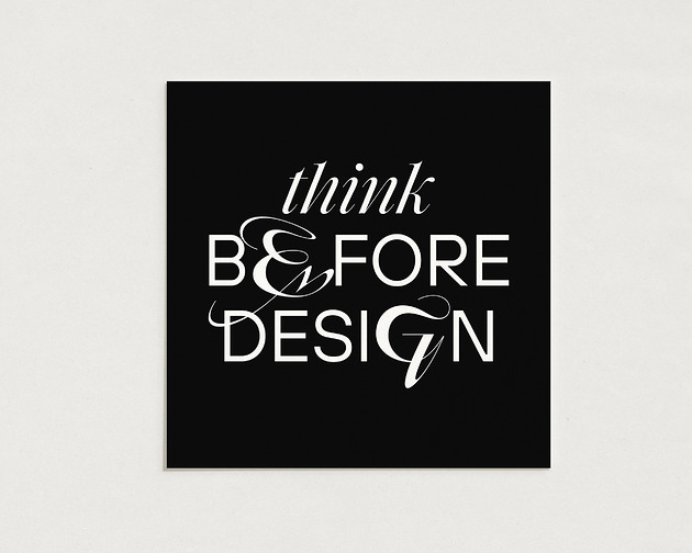 plakaty Think before design / Oryginalna grafika / poster print / plakat