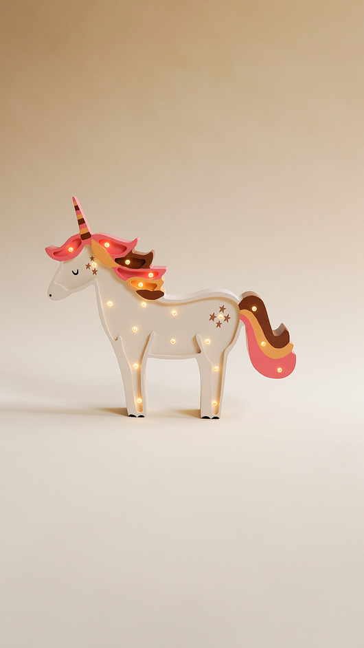 lampy do pokoju dziecka Drewniana Lampka Jednorożec
