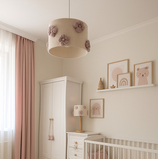 lampy do pokoju dziecka Klosz do pokoju dziecka w kwiatki