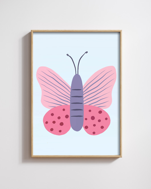 obrazy i plakaty do pokoju dziecięcego Motyl w kropki