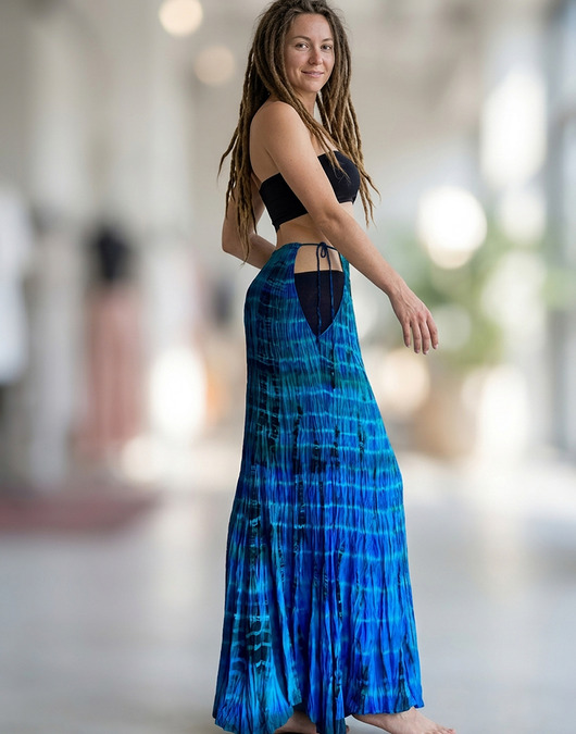spódnice maxi Jedwabna Sukienka i Spódnica 2w1  Tie-Dye INDIGO