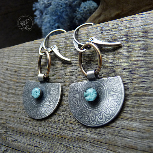 kolczyki z żywicy Kolczyki srebrne Mandala Earrings