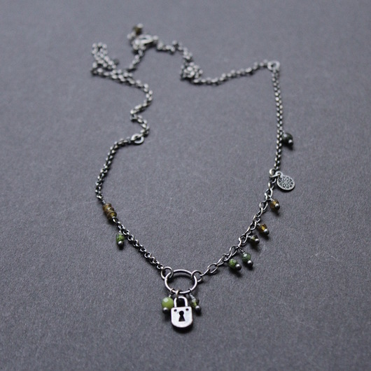 srebrne naszyjniki Łańcuszak Green