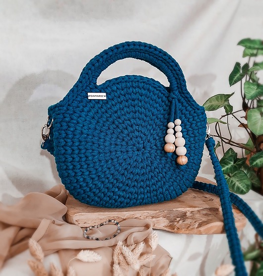 torby na ramię Duża okrągła torebka z uchem - szmaragd