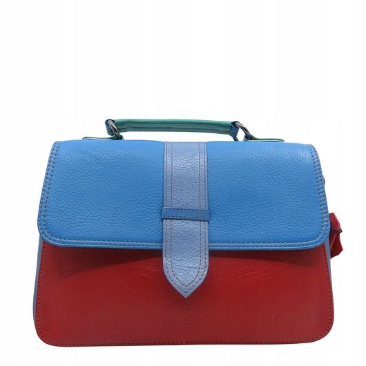 torby na ramię Torebka skórzana do ręki i na ramię, regulowany pasek, kolorowa eko OLIVKA