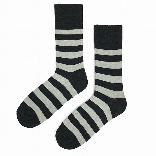 Skarpetki z bambusa czarne w pasy szare EsteraShop