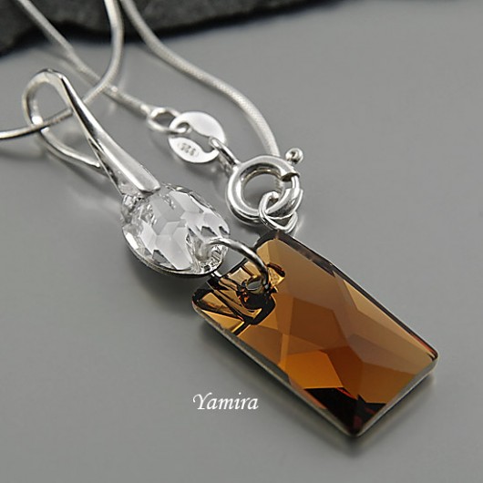 kryształ Swarovski Smoked Topaz Crystal - wisiorek yamira
