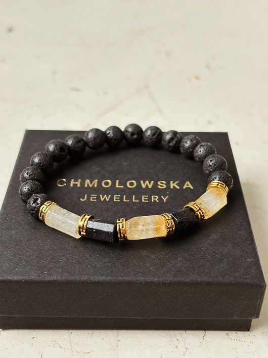 biżuteria męska Bransoletka męska Cytryn i Turmalin