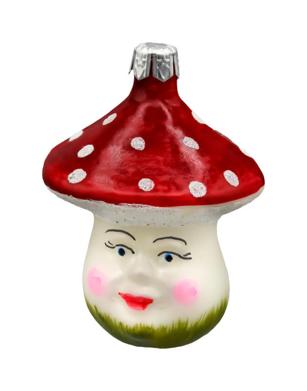 ozdoby choinkowe Bombka choinkowa: Muchomor z twarzą