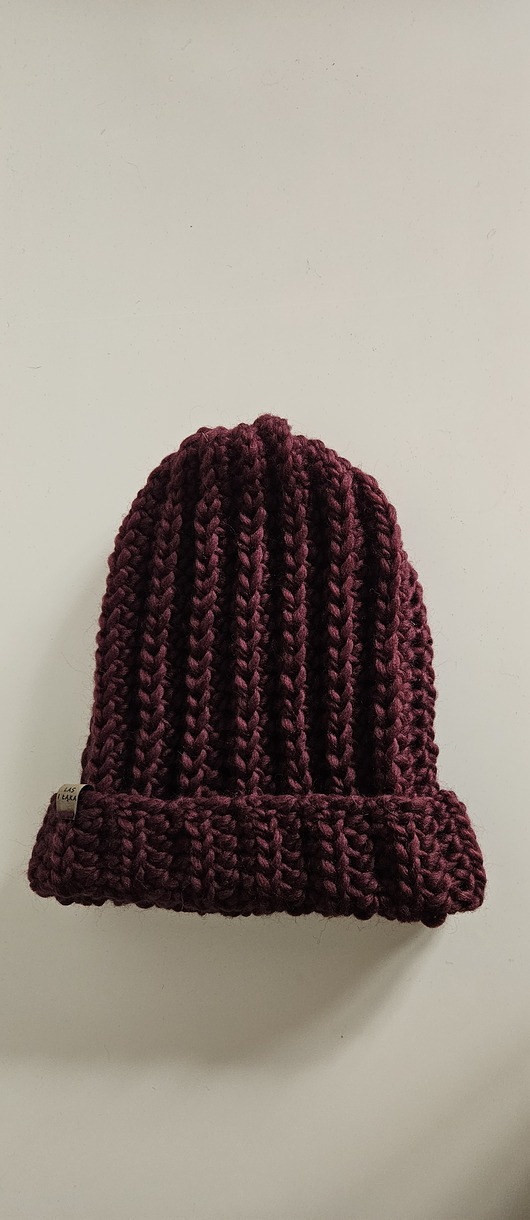 czapki damskie Bordowa Czapka wełniana