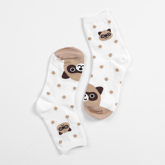 Skarpetki w grochy ze mordką szopa CandySox
