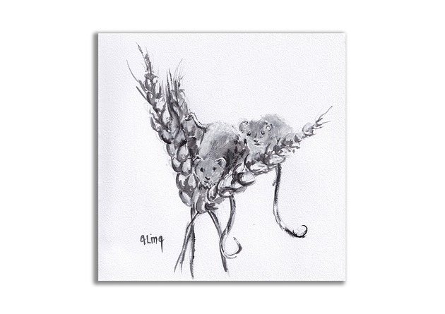 grafiki i ilustracje Myszki. Grafika ręcznie malowana