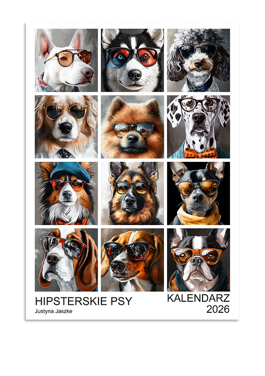 kalendarze i plannery Kalendarz 2026 Hipsterskie Psy 15x21 cm