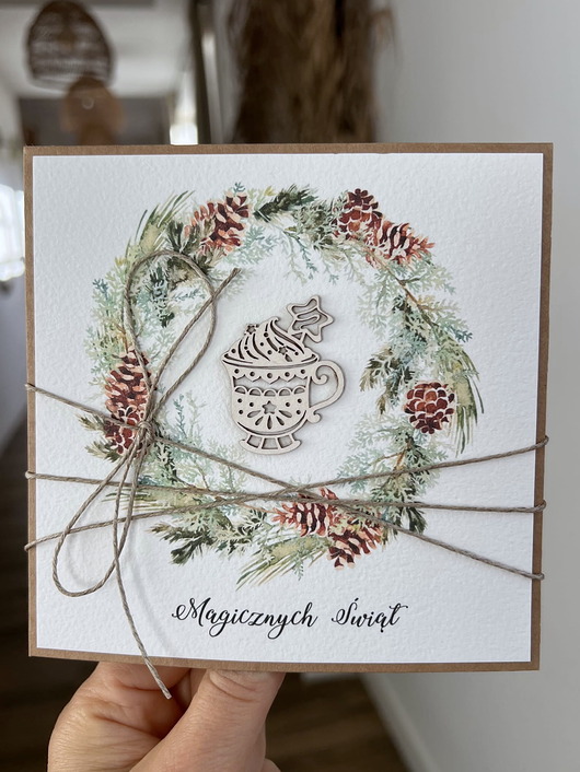 kartki świąteczne Kartka świąteczna ręcznie robiona na Boże Narodzenie Magicznych Świąt