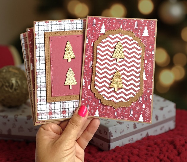 kartki scrapbooking Kartki świąteczne 4szt - ręcznie robione, oryginalne kartki