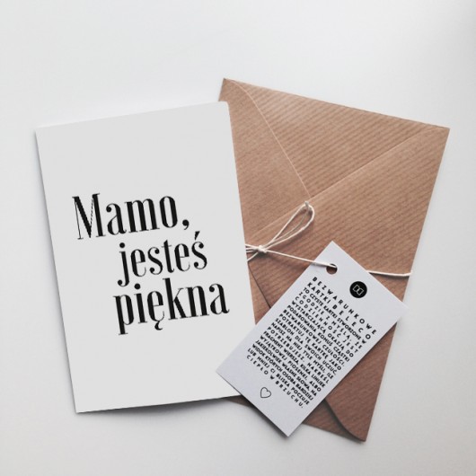 Kartka MAMO, JESTEŚ PIĘKNA beleco