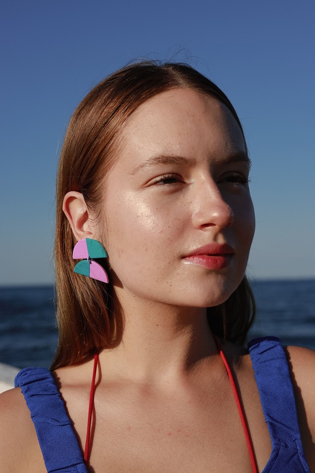 kolczyki z masy plastycznej Kolczyki wiszące DUO