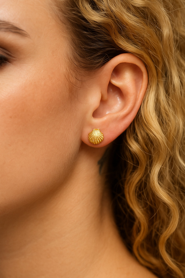 kolczyki pozłacane Pozłacane kolczyki muszelki - GOLD SEASHELL