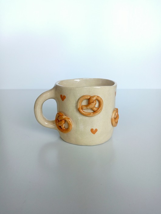 kubki Ceramiczny ręcznie robiony kubek w precelki
