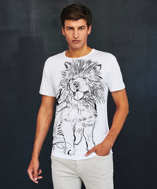 t-shirty męskie Chow Chow Dog - Men's T-shirt white