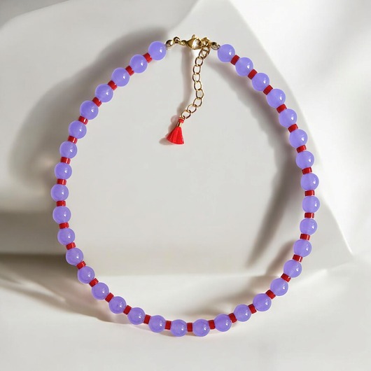 chokery Choker : lavender & red : summer collection