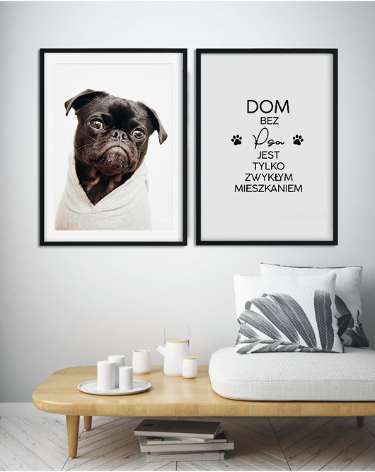 plakaty Zestaw 2 Plakatów z Psem - Mops GALERIA