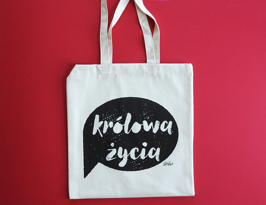 Królowa życia, bawełniana torba 145g Sowia Aleja
