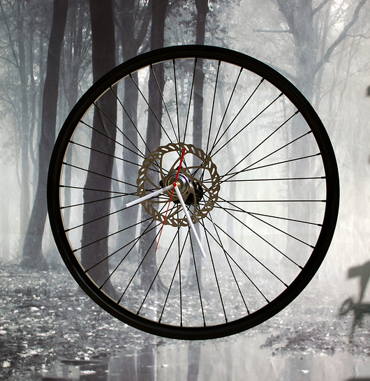 zegary Zegar z koła rowerowego Black Panda Bikes Bazaar