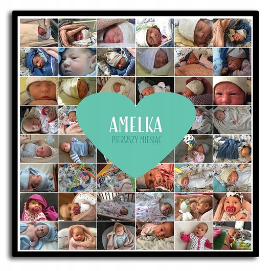 plakaty Plakat z 44 personalizowanymi zdjęciami i imieniem