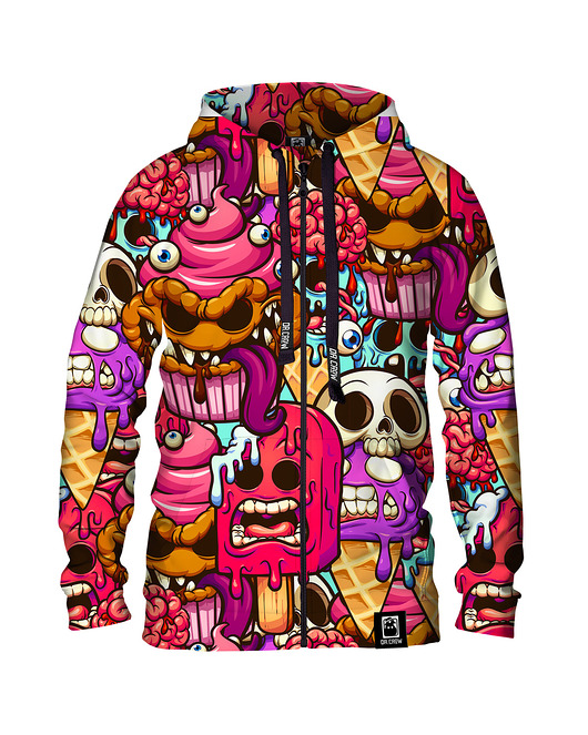 bluzy męskie Męska Bluza Expres Zamek DR.CROW Dessert Monsters