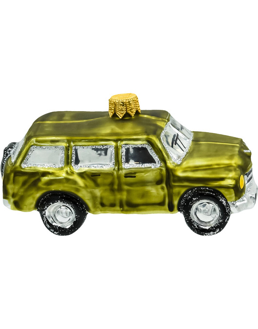 bombki Bombka choinkowa szklana ręcznie malowana: klasyczny samochód retro: zielony