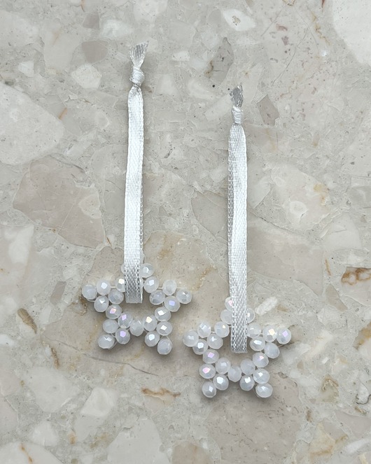 ozdoby choinkowe WINTER GLOW Crystal White  zawieszka bombka 2 sztuki