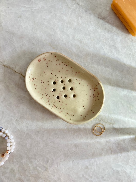 mydelniczki Ceramiczna Mydelniczka -piaskowy beż