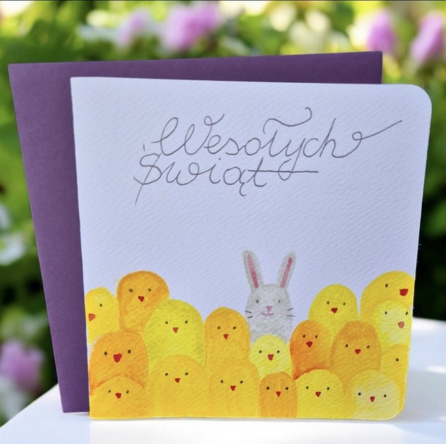 grafiki i ilustracje Kartka okolicznościowa ręcznie malowana na Wielkanoc
